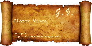 Glazer Vince névjegykártya